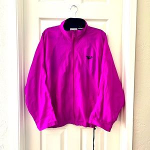 Vtg Reebok Track Windbreaker Full Zip Nylon Jacket Mesh Back Flap Drawstring Hem